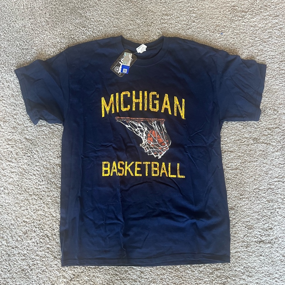 Gildan Navy Michigan Basketball Tee